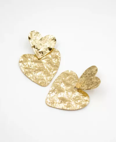 Boucles d'oreille coeurs martelés - MANON 101 – Image 2