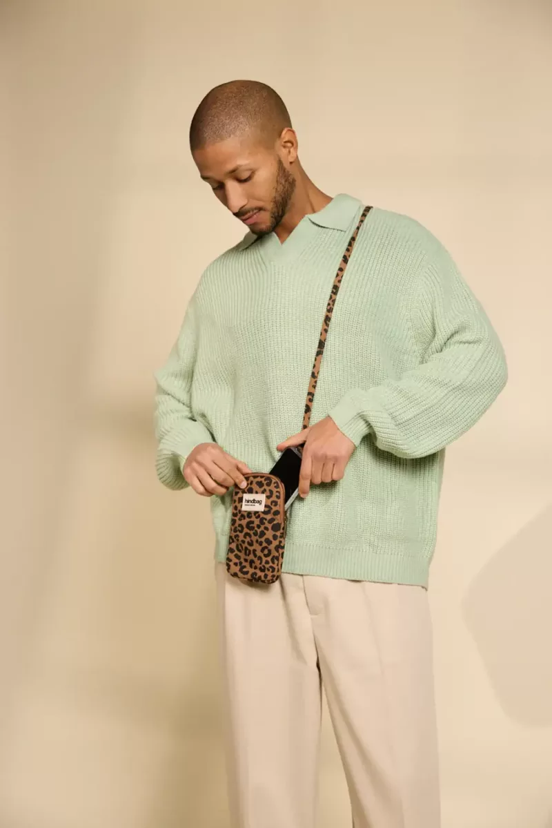 Pochette téléphone Bill - Léopard Cannelle