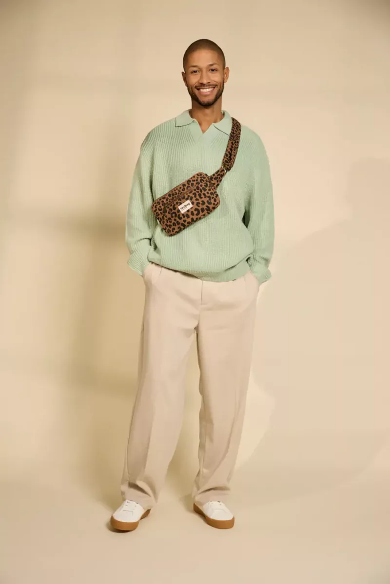 Sac banane rectangulaire Harry - Léopard cannelle