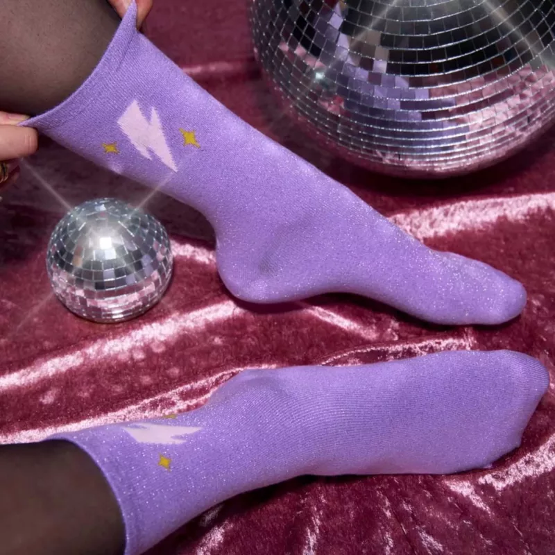 Chaussettes Pailletées Violettes