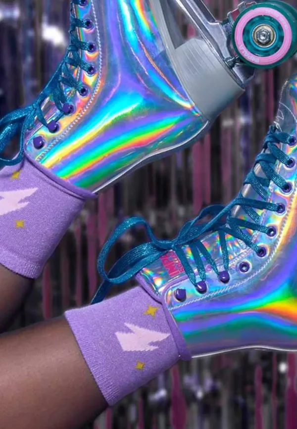 Chaussettes Pailletées Violettes – Image 3