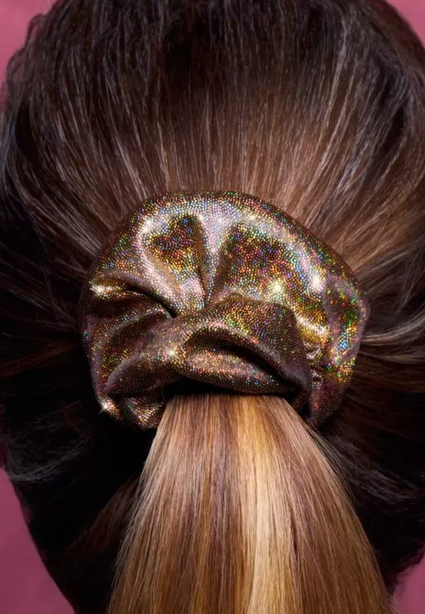 Chouchou Noir Doré Pailleté – Image 2