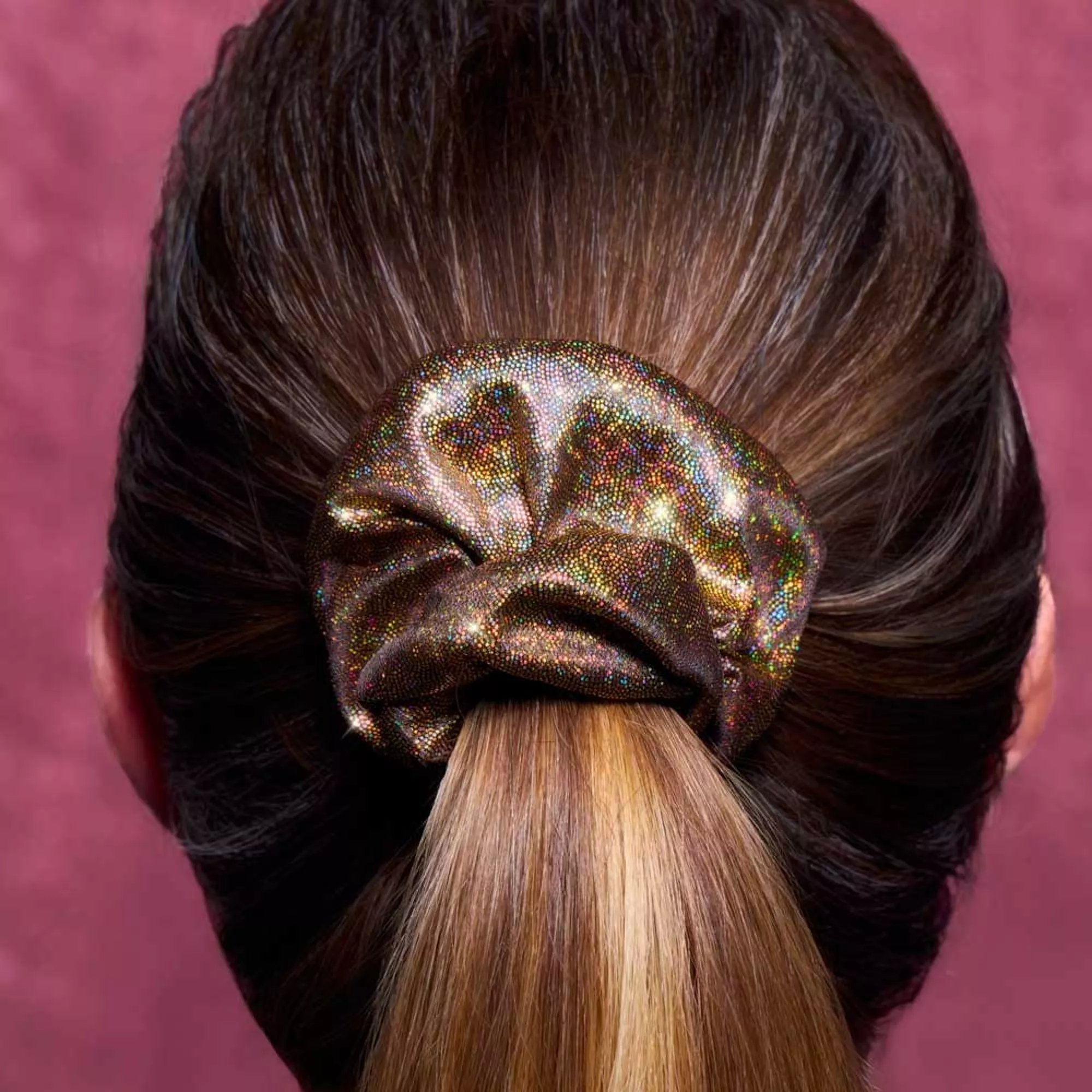 Chouchou Noir Doré Pailleté – Image 2