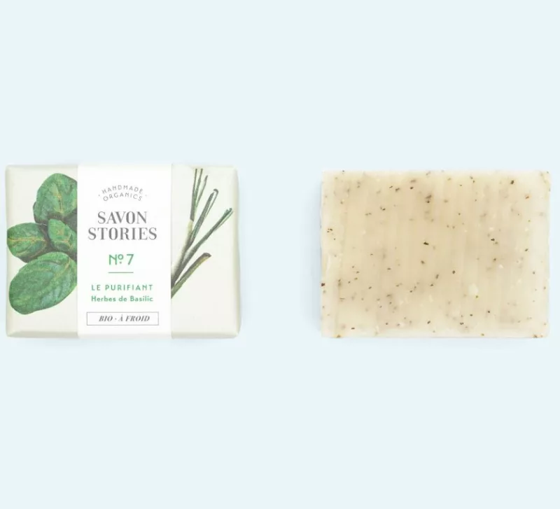 N°7 Le Purifiant - Savon Bio & Naturel Désodorisant au Basilic - Savon Stories