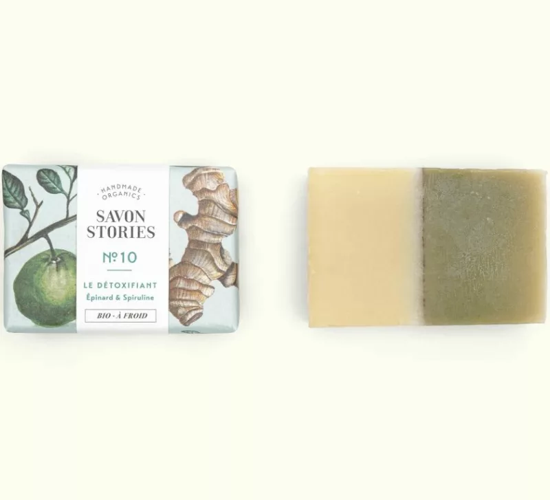 N°10 Le Détoxifiant - Savon Bio & Naturel Détox Épinard - Savon Storie
