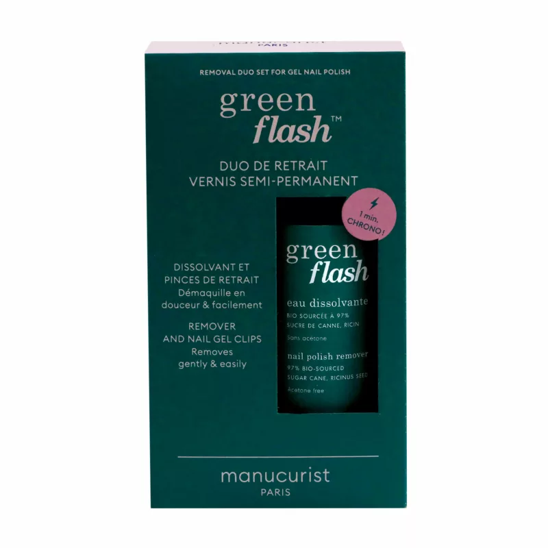 Duo Eau dissolvante Green Flash & Pinces de retrait