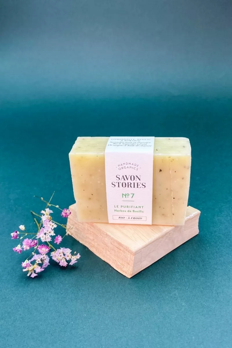 N°7 Le Purifiant - Savon Bio & Naturel Désodorisant au Basilic - Savon Stories