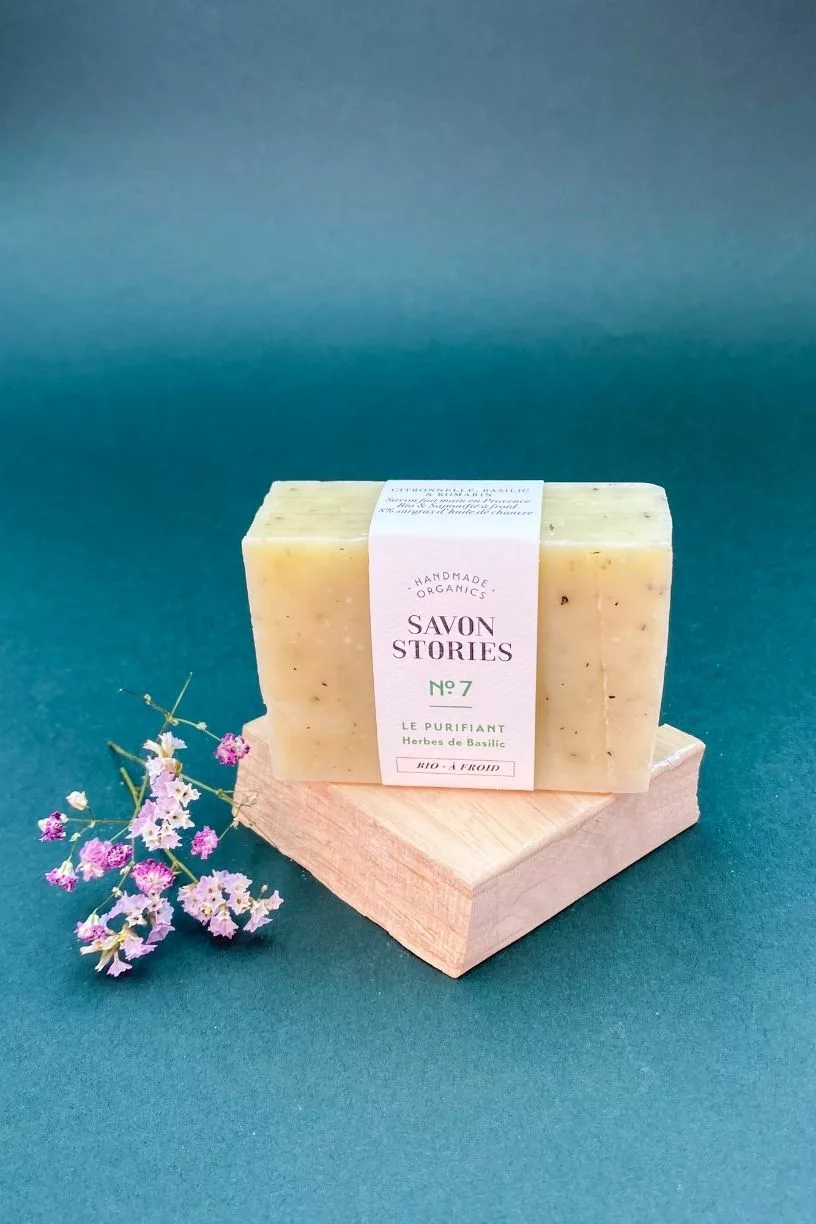 N°7 Le Purifiant - Savon Bio & Naturel Désodorisant au Basilic - Savon Stories – Image 4