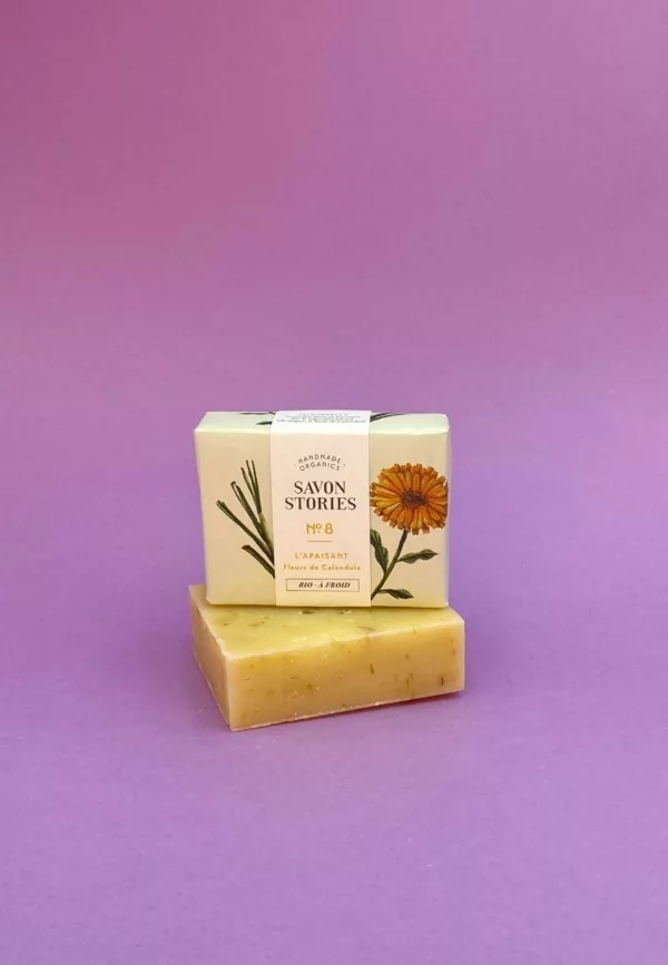 N°8 L’Apaisant- Savon Bio & Naturel Citronnelle et Calendula - Savon Stories – Image 5