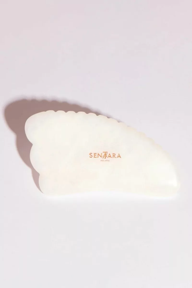 Gua Sha Corne à Dents - Jade Blanc