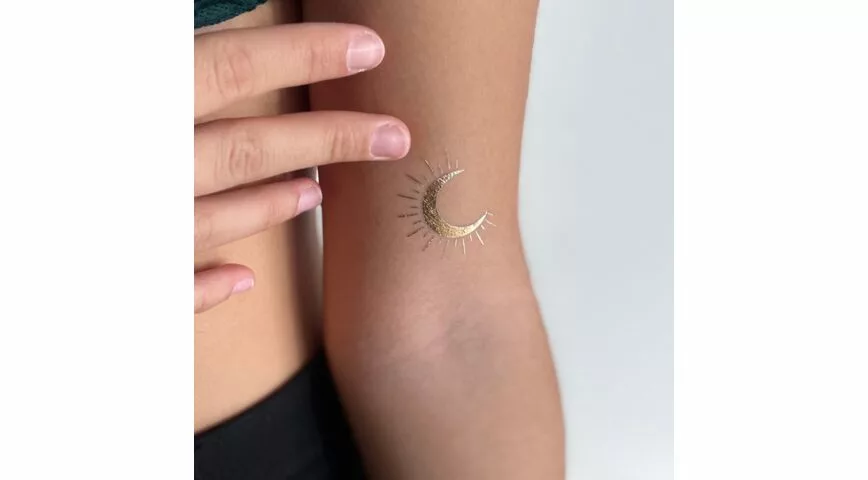 Tatouage éphémère : Lune Dorée - Sioou – Image 2