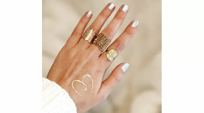 Tatouage éphémère : Coeur Doré - Sioou – Image 2