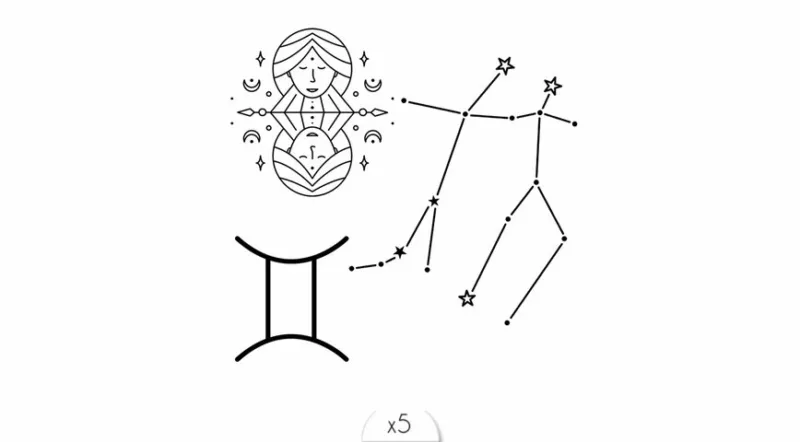 Tatouage éphémère : Gémeaux - Sioou