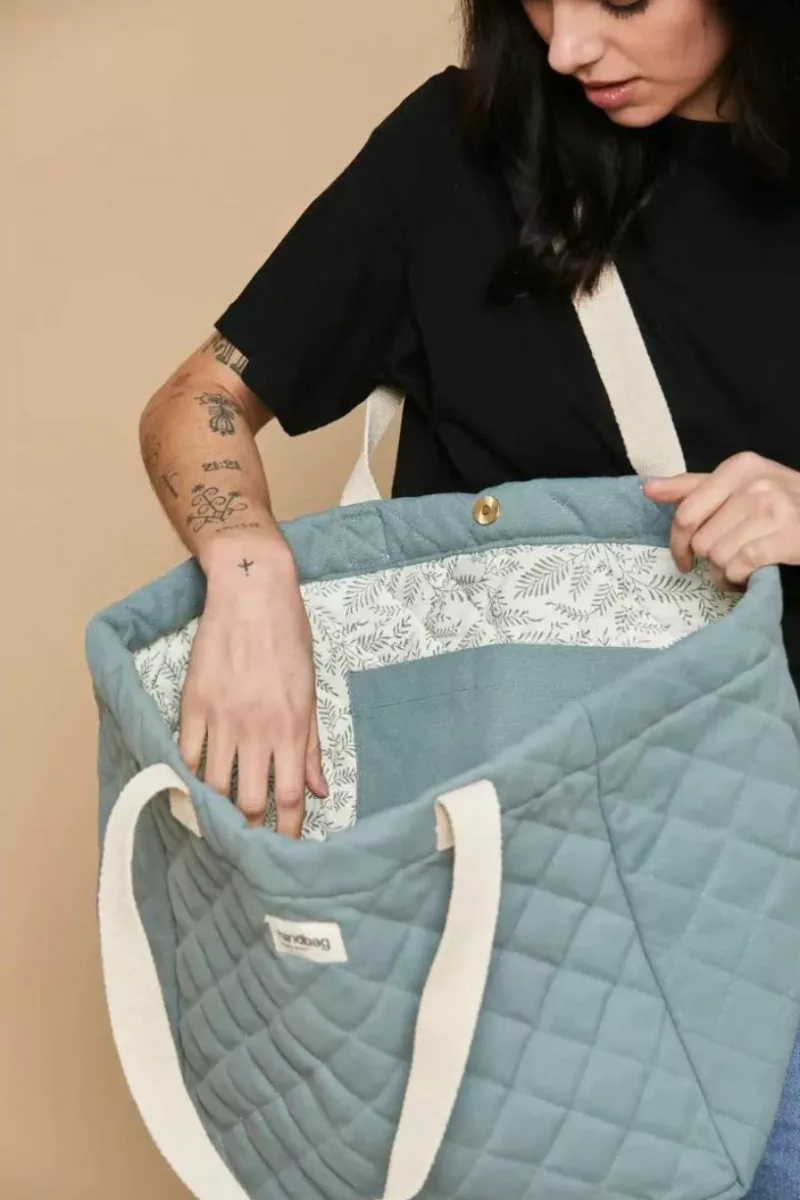 Cabas matelassé Claude - Sauge - Hindbag