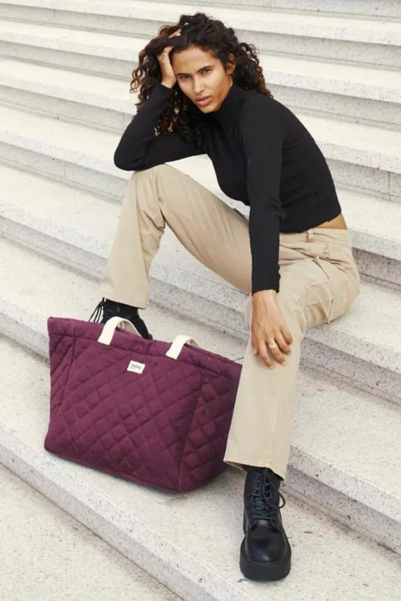 Cabas matelassé Claude - Prune - Hindbag