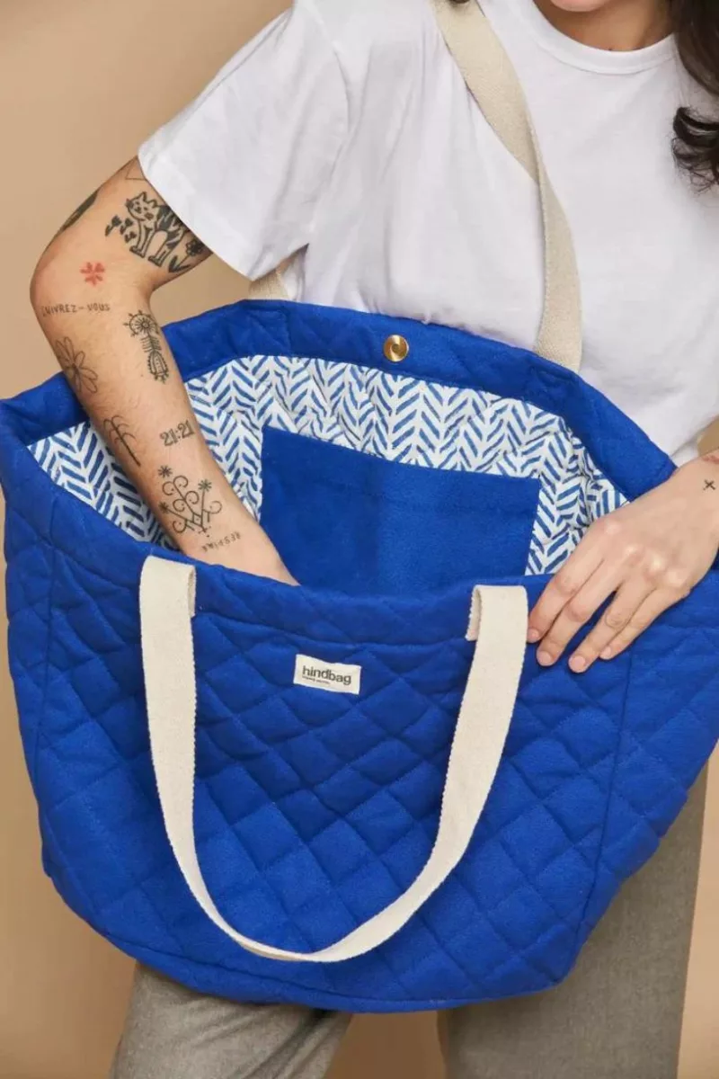 Cabas matelassé Claude - Bleu Electrique - Hindbag