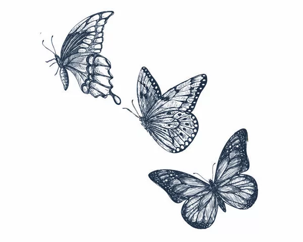 Tatouage éphémère : Envolée de papillons - Sioou – Image 1