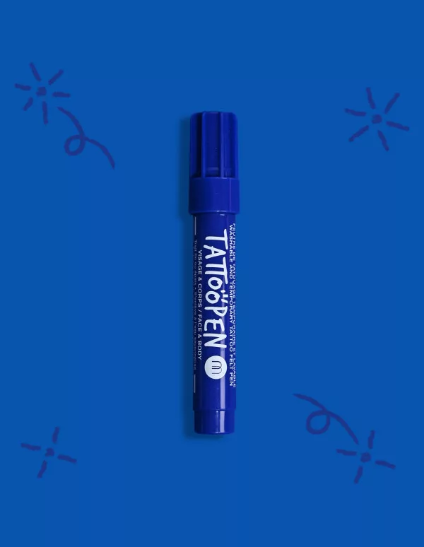 Tattoopen - Feutre de tatouage temporaire - Bleu Foncé – Image 2