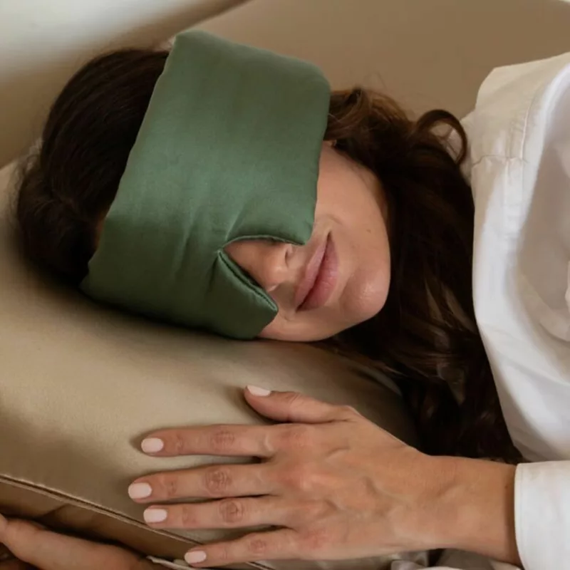 Masque de nuit bandeau en pure soie - Vert Sauge - Emily's Pillow