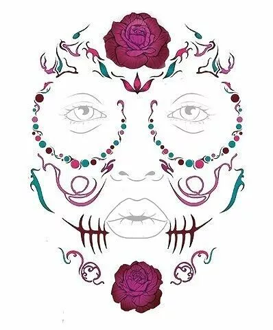 Parure de tatouages éphémères "Los dios de los muertos" - Sioou