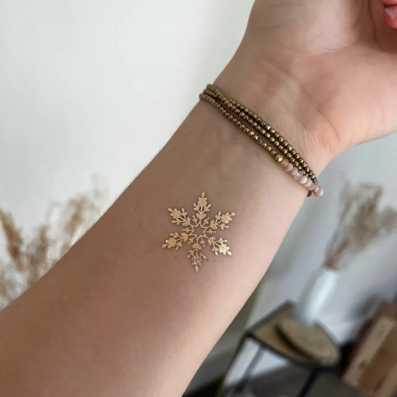 Tatouage éphémère : Flocon doré - Sioou