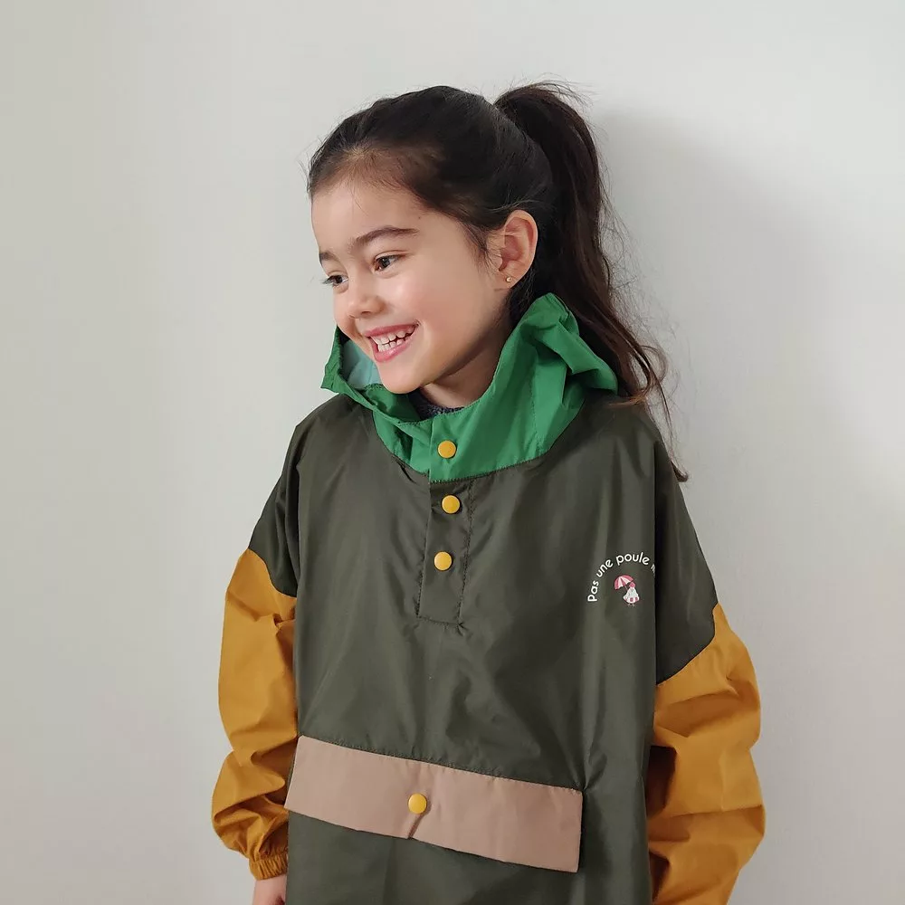 Poncho de pluie Kaki - Enfants – Image 1