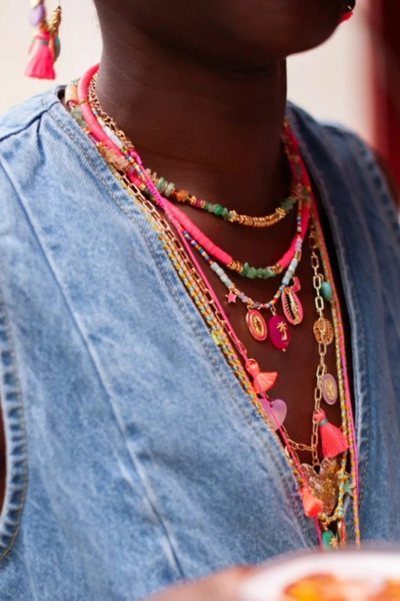 Collier perles grigris - CARLA 89 - L