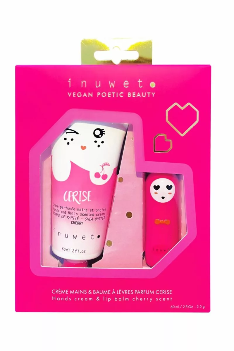 Coffret mains et baume à lèvres - Cerise - Inuwet