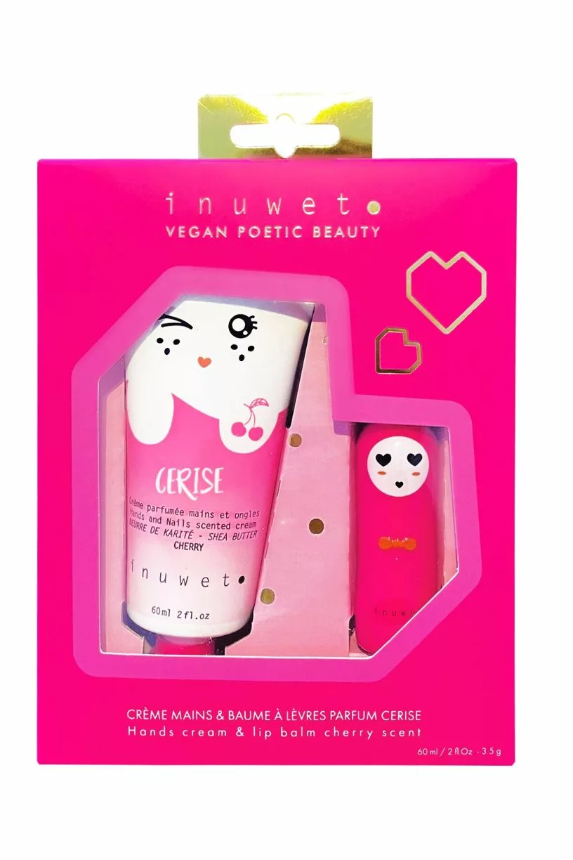 Coffret mains et baume à lèvres - Cerise - Inuwet – Image 1