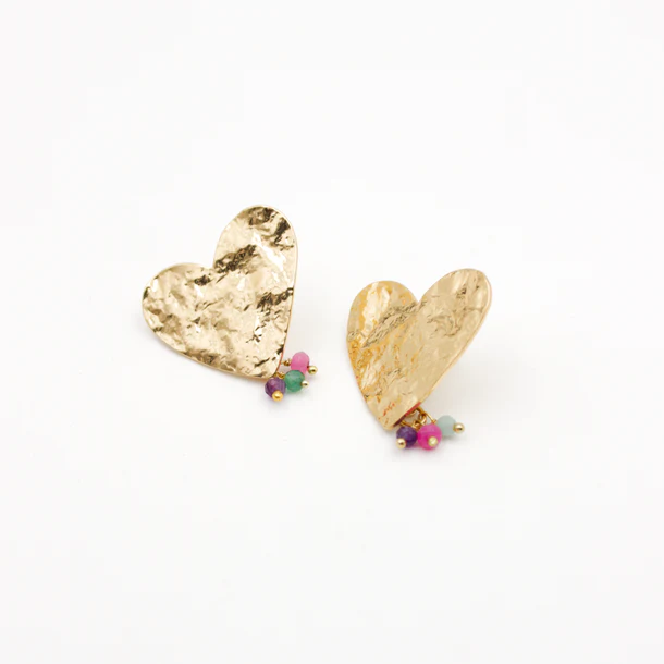 Boucles d'oreille coeur grelots - CARLA 128 - L'atelier des dames