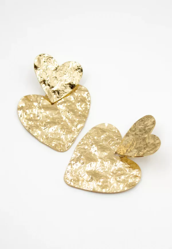 Boucles d'oreille coeurs martelés - MANON 101 – Image 2