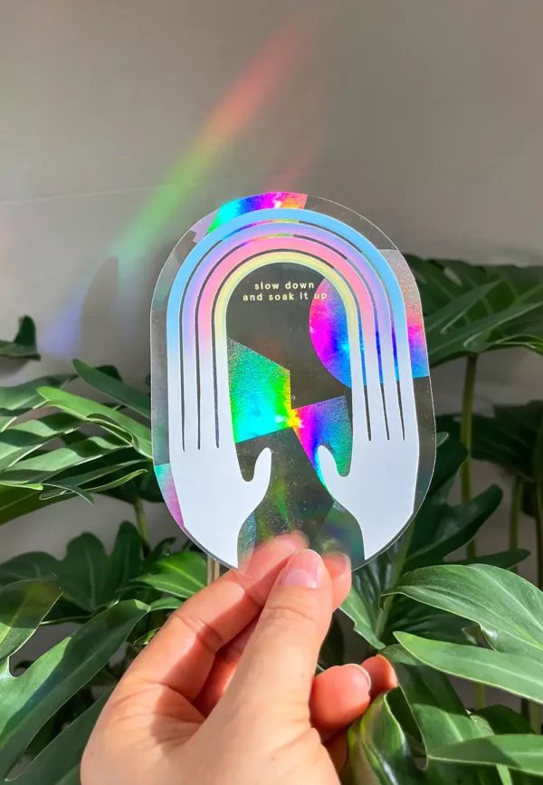 Slow down and soak it up - Sticker créateur d’arc-en-ciel – Image 2