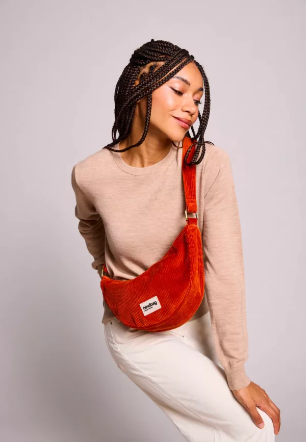 Sac banane Andrea Velours Brique – Image 1