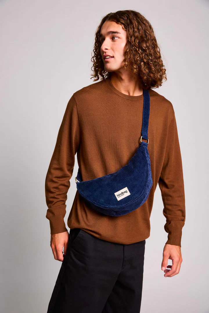 Sac banane Andrea Velours Marine