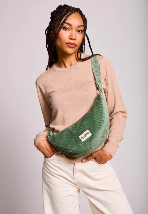 Sac banane Andrea Velours Vert d'eau – Image 1