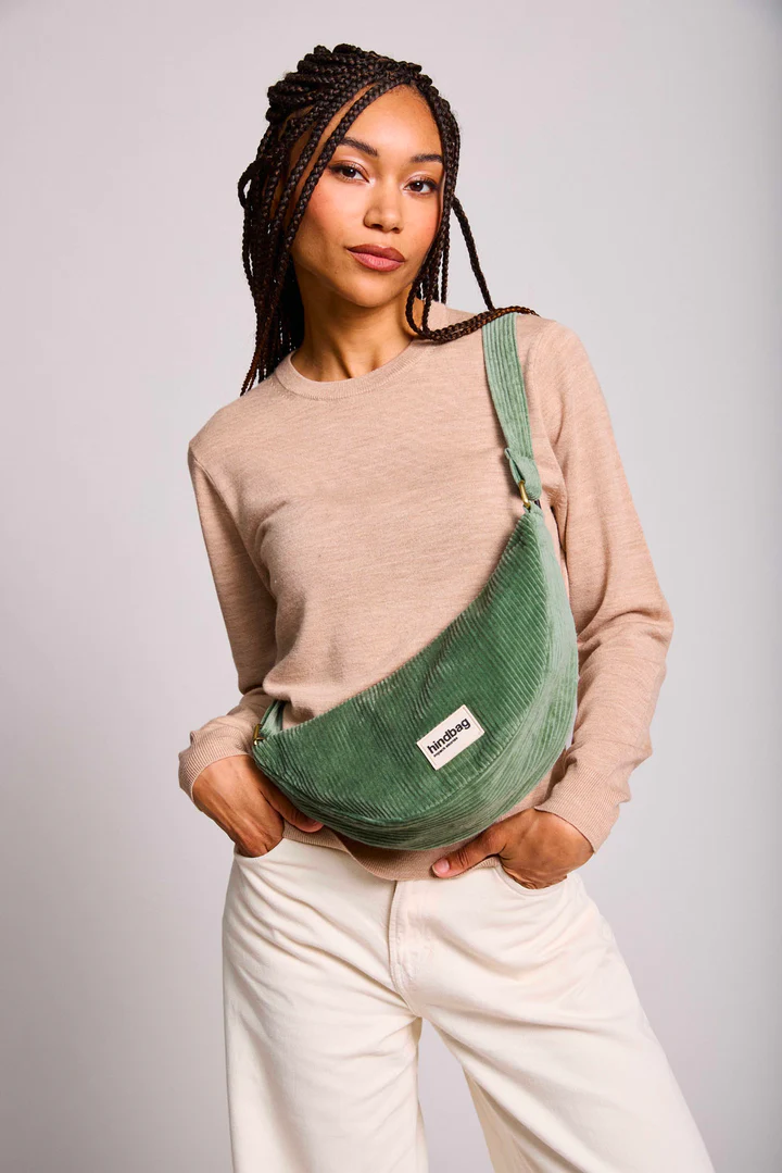 Sac banane Andrea Velours Vert d'eau