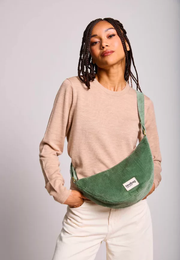 Sac banane Andrea Velours Vert d'eau – Image 2