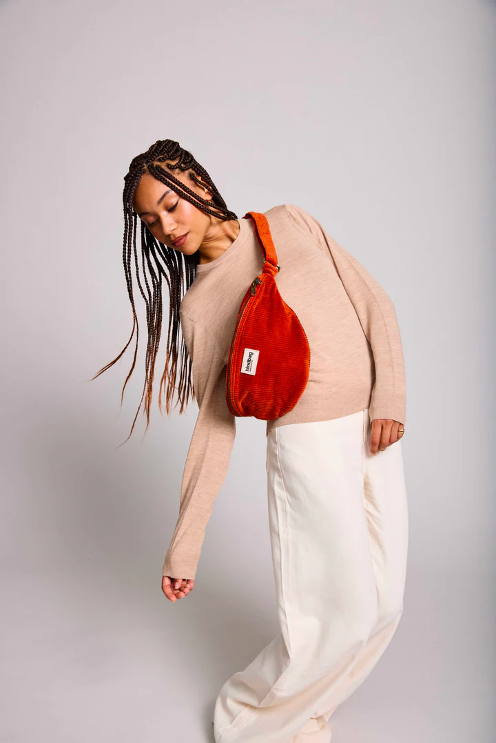 Sac banane L Sasha Velours Brique