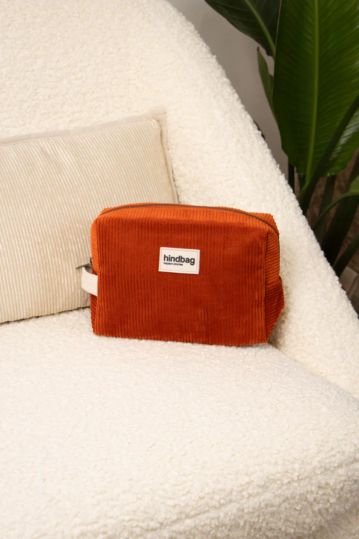 Trousse de toilette Léon - Velours Brique