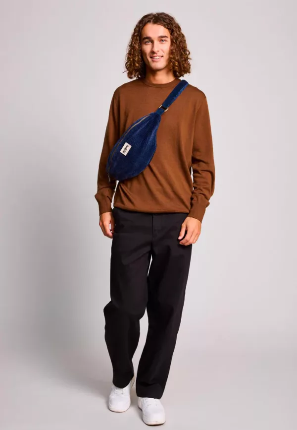 Sac banane L Sasha Velours Marine – Image 2