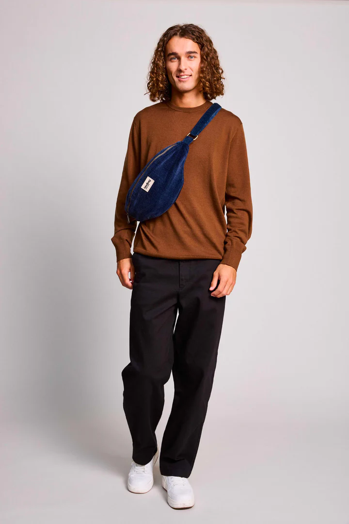 Sac banane L Sasha Velours Marine