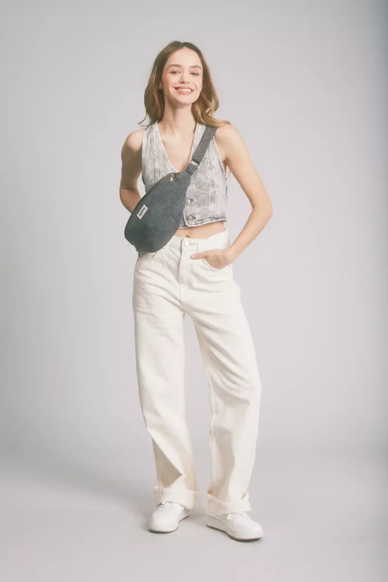 Sac Banane Sacha L - Denim gris