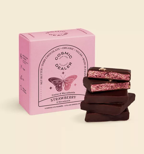 Coffret de 4 chocolats - Fraise & Macadamia – Image 1