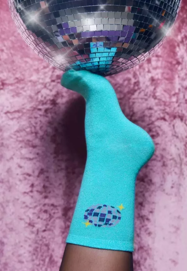 Chaussettes Pailletées Bleues – Image 2