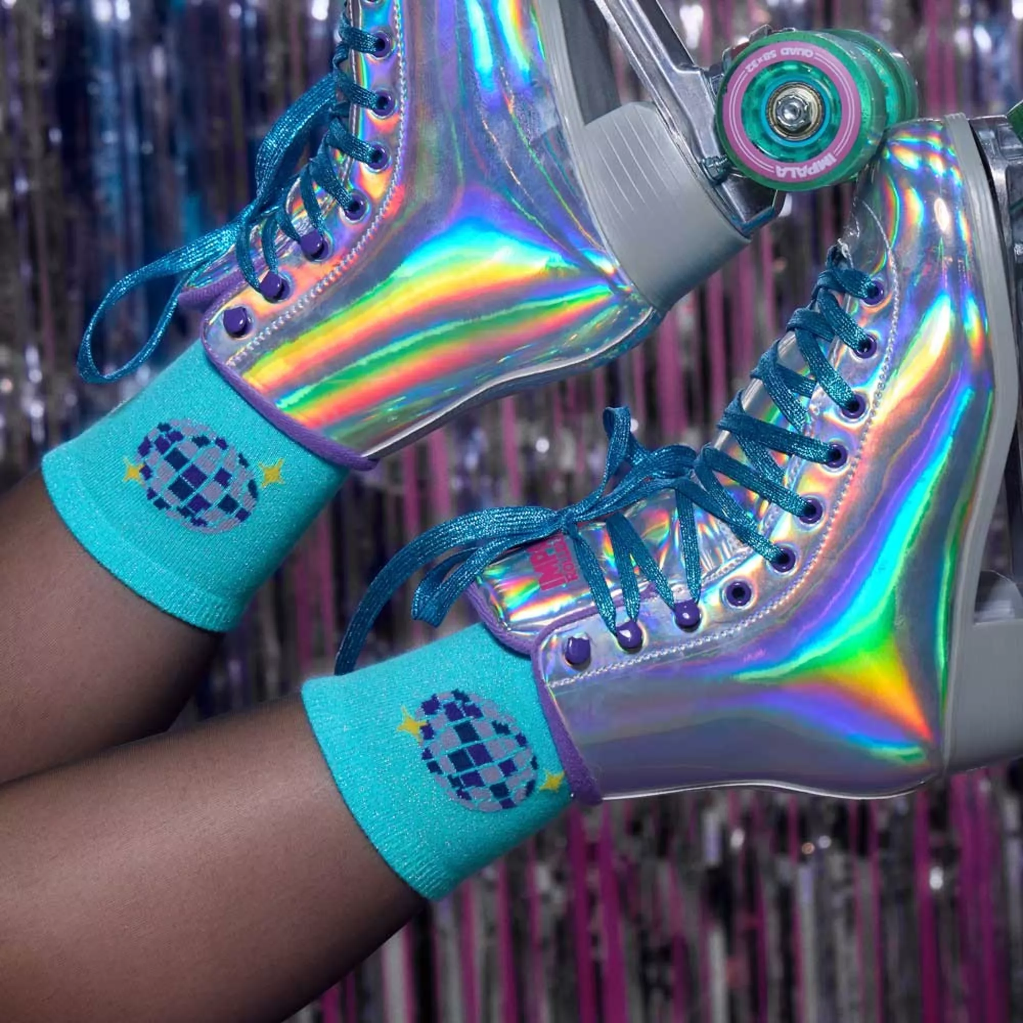 Chaussettes Pailletées Bleues – Image 3