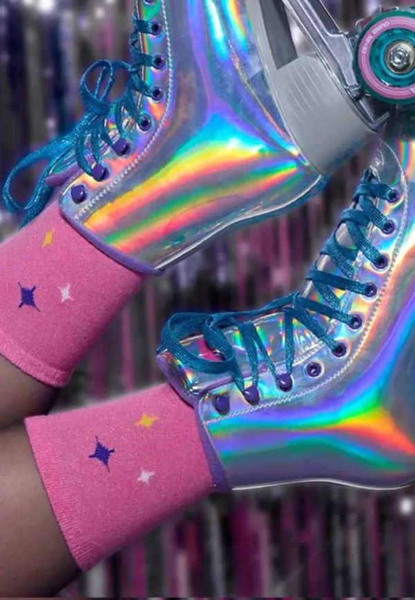 Chaussettes Pailletées Roses – Image 2