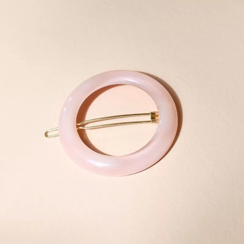 Barrette Ronde Rose