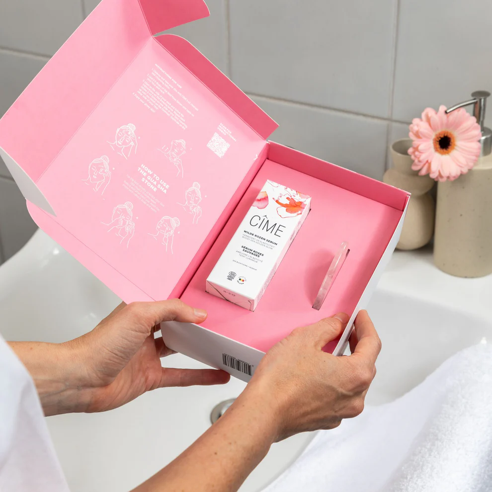 Self-care face massage set | Sérum roses sauvages + Gua sha – Image 2