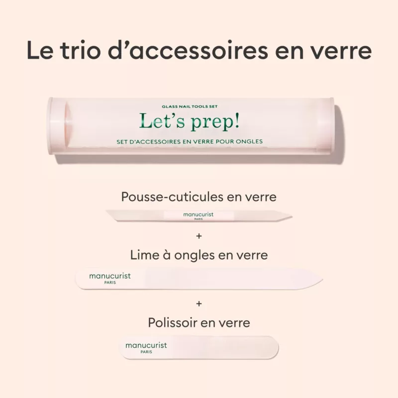 Trio Accessoires en verre pour ongles