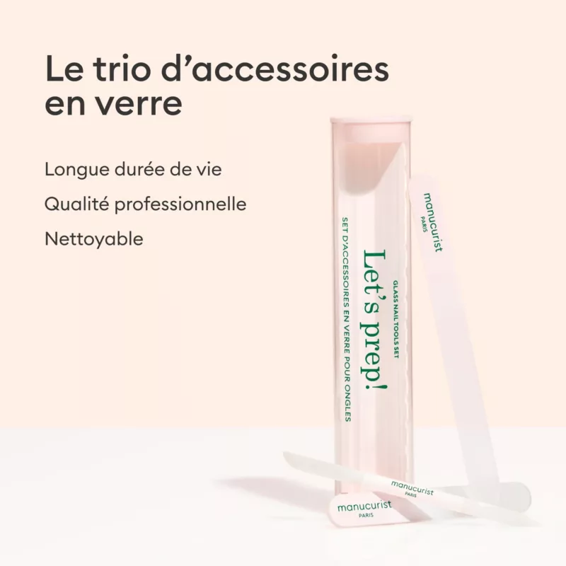 Trio Accessoires en verre pour ongles